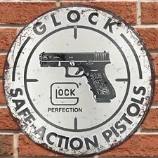 GLOCK SAFE ACTION PISTOLS TIN METAL SIGN. REPRODUCTION, VINTAGE STYLE. BRAND NEW picture