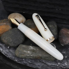 Jinhao 9019 Fountain Pen #8 F/M Heartbeat Nib, Ivory Resin & Large Converter picture