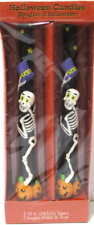 Vintage American Greetings Taper Candles Halloween Skeletons PAIR 10