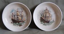 2 Vintage Poole Pottery Guild Crafts Trinket/Pin Dishes Clipper ships (3) picture