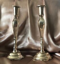Two's Company Candleholders set of two 11.5” tall Silver Plated picture