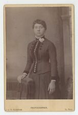 Antique Circa 1880s Cabinet Card Burnham Beautiful Young Woman Paris, France picture