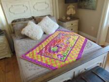 unique colorful homemade handcrafted PATCHWORK QUILT throw decor 39