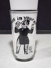 RARE John Held Jr -MUD IN YOUR EYE- Tumbler Bar Glass 1930s Hand Painted 5 1/4