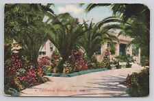 A California Bungalow In Winter c1910 Antique Postcard picture