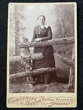 Spokane Washington WA Pretty Woman In Black Antique Cabinet Photo picture
