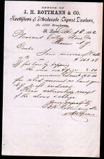1882 St Louis Mo - J H Rottmann & Co - Wholesale Liquor - Rare Letter Head Bill picture
