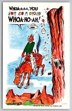 Bob Petley C-65A Man on Horse falling from Cliff Laff Card PostCard picture