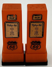 Vintage Phillips 66 Gas Pump Plastic Salt and Pepper Shakers Bauer’s Cairo ILL picture