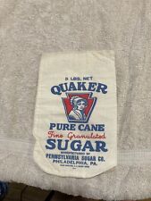 Vintage Quaker Featured Woman  Sugar 5 Pounds Cloth Bag Light aging and wear picture