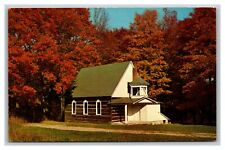 Vintage 1960's Postcard Mission Church on Greensky Hill Charlevoix Michigan picture