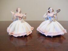 Two Vintage Alka Dresden porcelain lace figurines picture