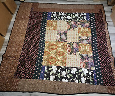 Handmade Quilt Topper Queen Colorful Double Sided 70s 87x86