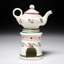 Antique Sevres Paris Pink White Green Porcelain Tisaniere Teapot Tea Warmer Set picture