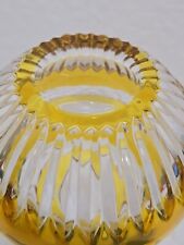 Faberge Signed Nadya Bright Yellow Cut to Clear Crystal Candle Holder Votive picture