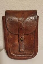 Vintage 1930s 30s Swedish Army Military Brown Leather Hip Belt Bag picture