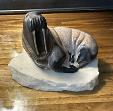 Vintage walrus stone sculpture Signed daga picture