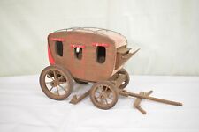 Wells Fargo Stage Coach Wood Model Complete Vintage Western Rustic Décor picture