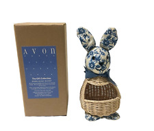 Avon Bonny Bunny Wicker Basket The Gift Collection Blue/White New in Box picture