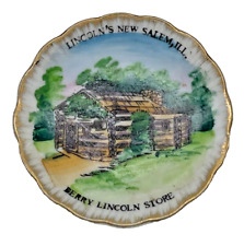Vintage Abe Lincoln Souvenir Plate New Salem, IL Berry Lincoln Store 3 in-A5 picture
