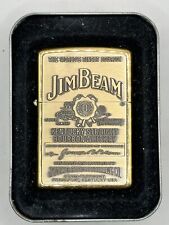 Vintage 2007 Jim Beam Bourbon Whiskey Label Emblem High Polish Brass Zippo NEW picture