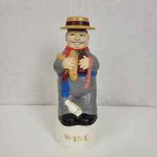 Vintage Hand Painted Alberta's Ceramic Italian Man Wine Liquor Decanter 12