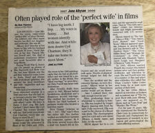 July 2006  Obituary JUNE ALLYSON  -  Newspaper Clipping picture