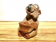 Hicks Handmade Clay Bear With Honey Pot Collectible Sculpture FREE PRIORITY SHIP picture