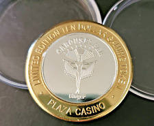 Plaza Casino Silver Strike Token Coin Ginger / Silver Gaming Chip picture