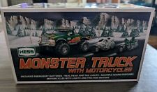 2007 HESS TOY MONSTER TRUCK WITH  MOTORCYCLES  BRAND NEW IN ORIGINAL BOX. picture