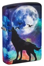 Zippo Howling Wolf and Moon 540 Color Design Pocket Lighter 49683-090881 picture
