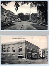 2 Postcards THOMASTON, Maine ME ~ Watt's Block & MAIN STREET Scene c1940s picture