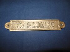 Vintage Solid Brass NO SMOKING Sign Plaque picture