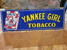 NEW OLD STOCK NOS EMBOSSED YANKEE GIRL TOBACCO TIN METAL SIGN MCA SIGN DESPERATE picture