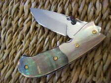 CUSTOM THAILAND KNIFE / BLACK MOTHER OF PEARL / PENGUIN WING OYSTER / NEW 2017 picture
