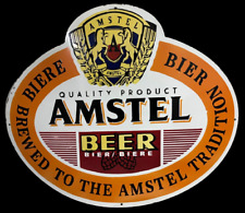 AMSTEL BEER PORCELAIN ENAMEL SIGN 36X30 INCHES picture