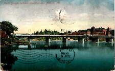 North Bridge, Lewiston, Auburn, Androscoggin River, Androscoggin Postcard picture
