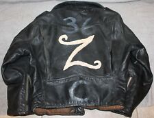VTGE ROCKABILLY 1940'S-1950'S LEATHER MOTORCYCLE JACKET FRONT QUARTER HORSEHIDE picture