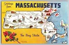 Massachusetts MA - Greetings - The Bay State, Old Colony - Vintage Postcard picture