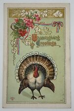 Antique 1910s Thanksgiving Greetings Postcard Turkey 🦃  picture