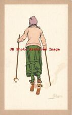 Carlo Pellegrini, Vouga & Cie No 21, Woman in Green Skirt Skiing picture