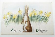 Vintage Easter Greeting Bunny Lilly Flower Postcard by Pink of Perfection (A7) picture