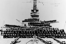 USS ARIZONA NAVY BATTLESHIP CREW 1924 4X6 B&W PHOTO POSTCARD picture