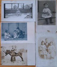 Lot of 5 Real Photo Postcards    EARLY 20TH CENT. CHILDREN    c.1900's-20's RPPC picture