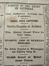 Civil War Newspapers- ANTIETAM, BATTLE AT SHEPHERDSTOWN BATTLE AT IUKA U.S.GRANT picture