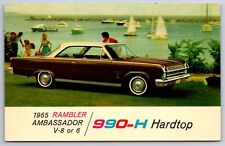 Ashtabula Ohio~Bunker Hill Car Dealership~1965 Rambler Ambassador~Postcard picture