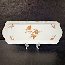 Vintage Limoges Gold Roses Serving Platter French Porcelain Rectangle LIM63 picture