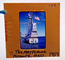RARE 35mm Color Photo Slide 1959 The Mayflower Pilgrims Ship Plymouth, Mass. picture