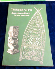 TRADER VIC'S MENU, Palmer House, Chicago, IL  pop culture TIKI   mid century picture