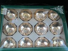 12 Gold Glass XMAS Tree Ornaments(Rauch Ind.) / NOS IOB/some box issues.see pic) picture